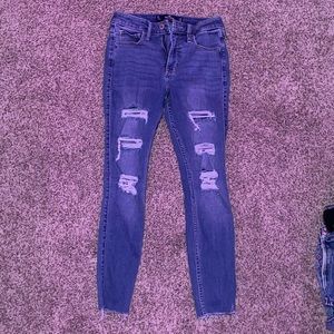 Distressed skinny jeans- Hollister